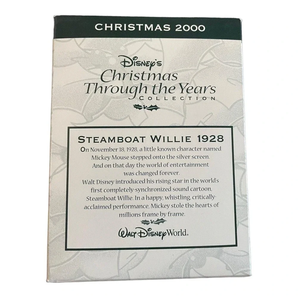 Mickey Mouse‎ Steamboat Willie Christmas Through the Years Disney 2000 Ornament